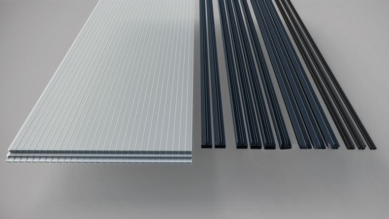 Parete Laterale Veranda Antracite (RAL 7016) - 2,5 metri con Policarbonato Opale