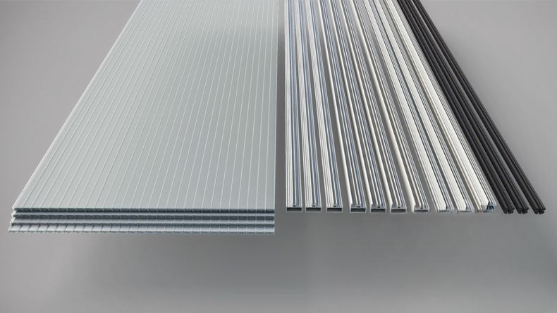 Parete Laterale Veranda Bianco (RAL 9016) - 3,5 metri con Policarbonato Opale