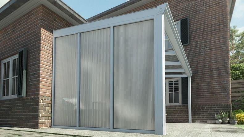 Parete Laterale Veranda Bianco (RAL 9016) - 3,0 metri con Policarbonato Opale