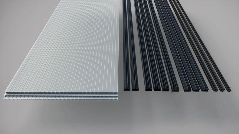 Parete Laterale Veranda Nero (RAL 9005) - 3,0 metri con Policarbonato Opale