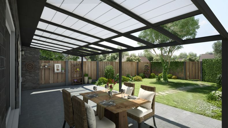 Sun Shading Automatica Nero - 9,06 x 4,0 metri